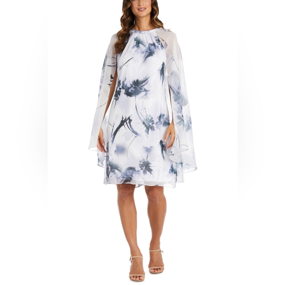 RM Richards Evening Floral Capelet Short Dress 9239